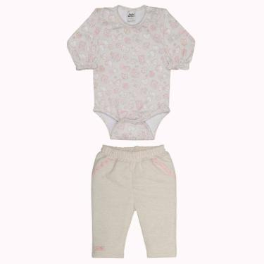 Imagem de Conjunto Bebê Menina Memories 2Pçs Bege - Sonho Mágico