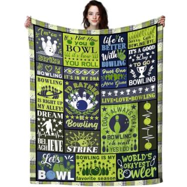 Imagem de TAPBASE Cobertor de boliche, presentes para meninas, meninos e mulheres, cobertor esportivo para amantes de boliche, presentes para adolescentes, homens, crianças, 203 x 152 cm