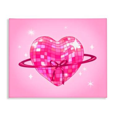 Imagem de Stupell Industries Arte de parede em tela de anéis de planeta coração disco design por Stephanie Sanchez, 61 x 76 cm