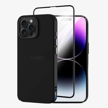 Imagem de Kit Capa Capinha Case Proteção Premium Preta Anti Impactos + Película de Vidro 3d (iPhone 14 Pro Max)