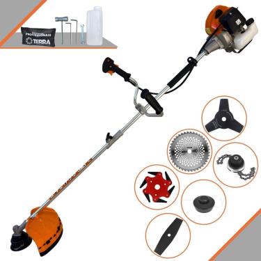 Imagem de Máquina de Cortar Grama Profissional À Gasolina Terra GRHB430 Bi-Partida 2 Tempos 43cc 1,7HP 12.000rpm Roçadeira Multifunções Com 6 Opções de Cortes