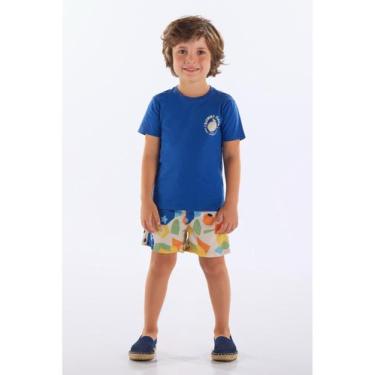 Imagem de Conjunto Infantil Camiseta e Short Up Baby, Azul, 3