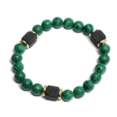 Imagem de AMXXZIC Pulseira ajustável com contas de pedra natural para homens e mulheres - multicolorida, contas de 8 mm, diâmetro interno de 15 a 16,7 cm, One Size, Pedra, Sem Pedra Preciosa