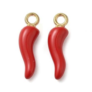 Imagem de DanLingJewelry 100 pingentes esmaltados de pimenta vermelha imitação de vegetais pingente de comida para fazer joias colar pulseira