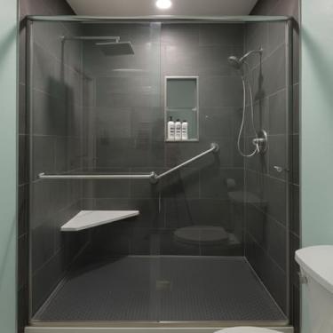 Imagem de Tapete Luxo Antiderrapante Para Banheiro Box Piscina Sauna Área de Serviço Vestiário (Cinza)