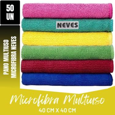 Imagem de Kit C/ 50 - Pano De Microfibra - 40 X 40cm - Neves - Pia - Multiuso - 