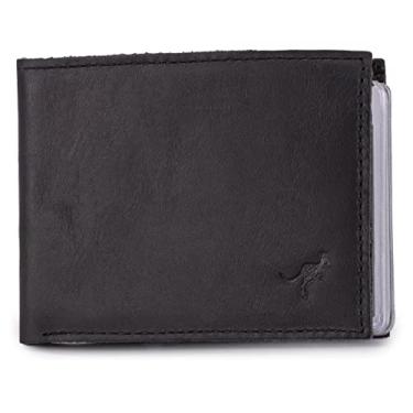 Imagem de Carteira Porta Cartão Compacta Slim Couro Bovino C/plástico(Preto)