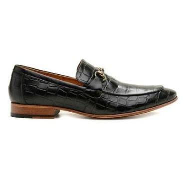 Imagem de Sapato Social Couro Preto Croco Premium 58850-Masculino