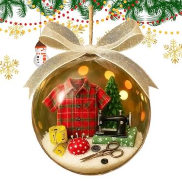 Imagem de Ornamento De Natal De Globo De Neve | Bola De Neve Transparente Para Costura - Artesanato Decorativo Sazonal Para Casa Atelier Cabine Jardim Escritório