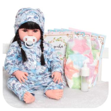 Imagem de Bebe Reborn Boneca de Silicone Realista Pijama Unicórnio - Cegonha Reb