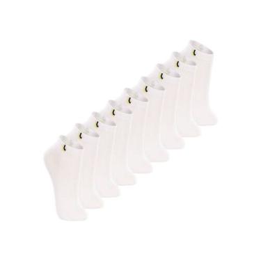 Imagem de Kit 9 Pares de Meias Infantil Cano Curto Lupo 2725-005, Branco, 30-36