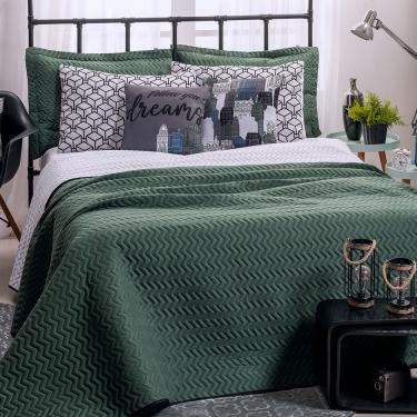 Imagem de Kit Cobre Leito 7 Peças Queen Colorful To Decorando 100% Poliéster - Street House Verde Militar