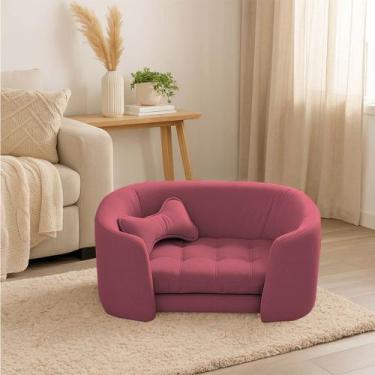 Imagem de Poltrona Cama Pet Luxo Mell Veludo Premium Para Cães E Gatos - Silveri