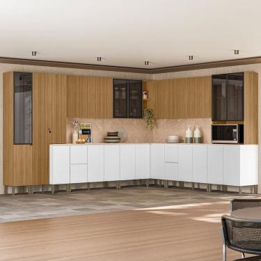 Imagem de Cozinha Compacta 11 Peças em Mdp Art Ártico / Riscatto Freijó