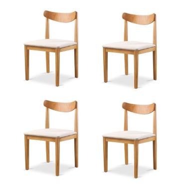 Imagem de Kit 4 Cadeiras Sala de Jantar Aurora Nude/Marrom