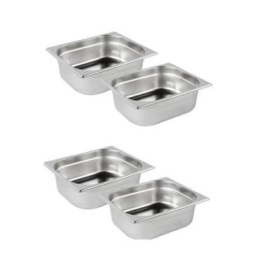 Imagem de Kit de 4 Cubas Gastronômicas Sem Tampa Inox 1/4 150mm - Zepper