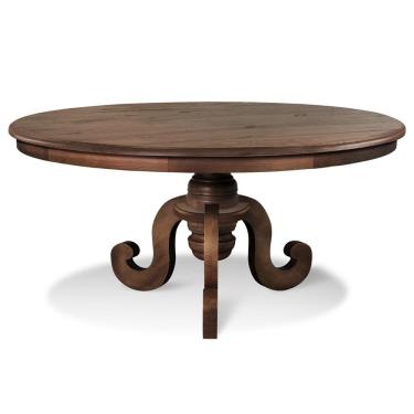 Imagem de Mesa Redonda Sala de Jantar 8 Lugares Mariah 160cm Pé Torneado Canela - Gran Belo