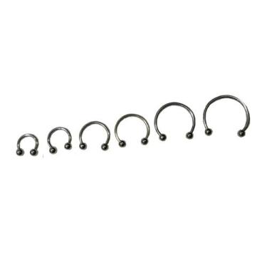 Imagem de Piercing Ferradura Septo Orelha 1,2mm X 8/10/12mm-1 Peça - sem, Pratea