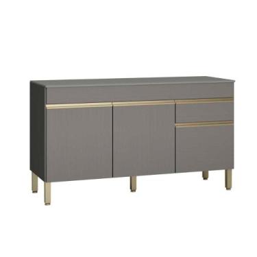 Imagem de Balcão de Cozinha Ametista 1,50 mts 3 Portas 1 Gavetas LINE Kits Paran