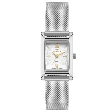 Imagem de Relógio Technos Feminino Ref: 2035neq/1k Elegance Mesh Retangular Prateado