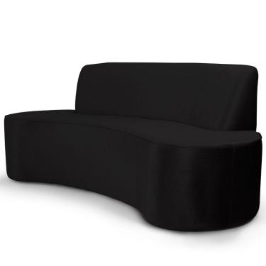 Imagem de Sofá 3 Lugares Sala de Estar 230 cm Bélgica Veludo Preto - Gran Belo
