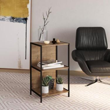 Imagem de Estante Baixa Steel Quadra 45cm 3 prateleiras Estrutura metálica Steel