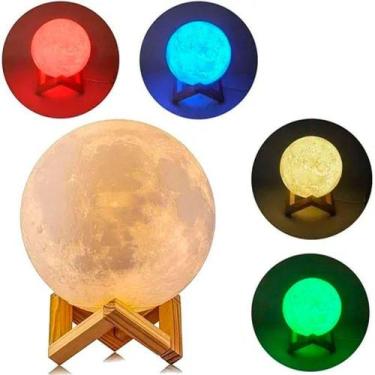 Imagem de Umidificador Ambiente Lua Cheia Leds Multicores Suporte 14cm - Gici De