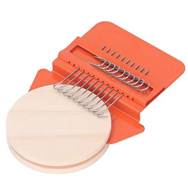 Imagem de YOUTHINK Tear Pequeno Portátil para Tecelagem Mini Ferramenta de Reparo de Máquina de Darning, Suprimentos de Artesanato de Tear Pequeno Portátil para Reparo de Roupas, Tecelagem de Tapeçaria e tricô (Triângulo Laranja)