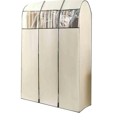 Imagem de Capas De Vestuário Para Cabideiro Pendurado Em Roupas, Sacos De Vestuário Com Janela Transparente E Zíper Para Armário, Para Lavagem A Seco, Armazenamento Doméstico, Yellow, 80cm/31in