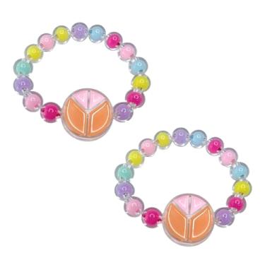 Imagem de BYETOCE Pacote com 2 pulseiras de contas de cristal transparente com pingente de flor roxa pulseiras elásticas de princesa para lembrancinhas de festa, enfeite de brincar, amizade, presentes de