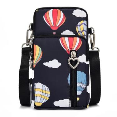 Imagem de Bolsas transversais pequenas para mulheres, mini bolsas de celular carteiras de pulso bolsa de ombro bolsa de braço, Balão de ar quente, Large, Bolsa transversal pequena