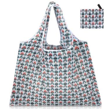 Imagem de Sacolas de compras reutilizáveis de poliéster dobrável, lindas sacolas de compras reutilizáveis para mulheres, grandes, resistentes, laváveis na máquina, Xc-037, Large