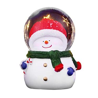 Imagem de Globo Mágico de Neve de Natal, Luzes LED Que Mudam de Cor, Caixa Musical, Estanqueidade, Presente para Crianças e Adultos, Decoração Interna para Halloween, Ação de Graças, Natal (Boneco de neve