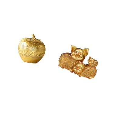 Imagem de Fenteer Estatueta de Porco de Resina, Escultura de Arte Moderna para Mesa, Estante, Sala de Jantar, Quarto, Escritório, Entrada, Peça Central, Estátua de Anim