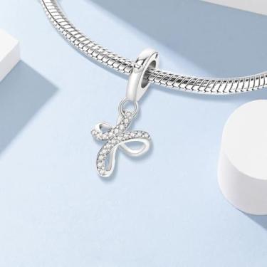 Imagem de 1 peça prata elegante pés redondos berloque contas adequadas para mulheres, faça você mesmo e roupa diária combinando joias decoração presente para mamãe, 7.98*20.68mm, Prata, Sem Pedra Preciosa