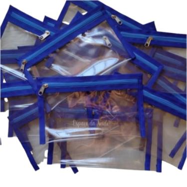 Imagem de Nécessaire Transparente com Zíper, Kit com 10 Unidades, Bolsa Organizadora para Cosméticos e Produtos de Beleza