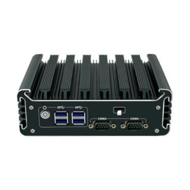 Imagem de HKUXZR Mini PC sem ventilador, computador de controle industrial integrado, lntel Core i5 7360U (2 núcleos e 4 threads), 2 x Intel i225-V 2,5 G Ethernet, 2 COM(RS232/485), 6 USB, suporta 1 memória