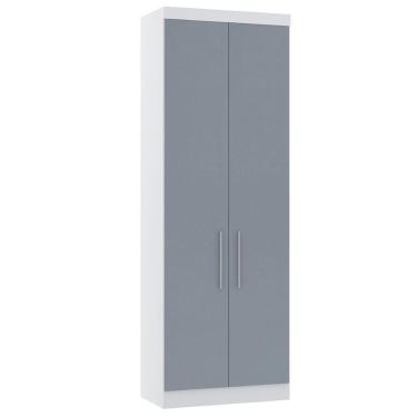 Imagem de Guarda Roupa Modulado 101,50cm 3 Portas Alpes Luciane Móveis Branco Pf Com Avelã Pf