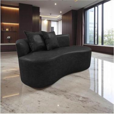 Imagem de Namoradeira Sofá Feijão Hana Orgânica material sintético Preto - Mansã