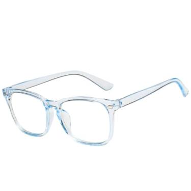 Imagem de Óculos decorativos com rebite quadrado popular, armação clássica para homens e mulheres, para atividades ao ar livre e viagens (azul)