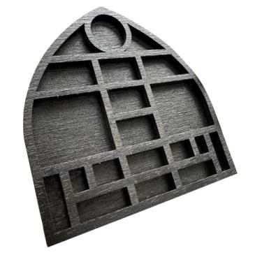 Imagem de Luwecf Miniatura de Prateleira para Bijuterias, Organizador com Várias Divisórias, Bandeja para Exibir Joias, Bandeja para Coleção de Pedras, Porta-mini Joia, Preto