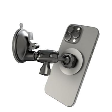 Imagem de Quyee Suporte de telefone magnético universal, suporte de parede multidirecional duplo com ventosa rotativa de 360 graus, kit de gravação de vídeo Tiktok YouTube Vlog, acessórios essenciais de viagem