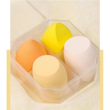 Imagem de Beauty Sponge Set Lotion Dropper Powder Puff Cushion Esponja Ferramentas de Maquiagem (Amarelo)