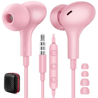 Imagem de Fones de ouvido com fio de 3,5 mm com microfone, fone de ouvido intra-auricular com cancelamento de ruído para estudantes escolares, fones de ouvido de alta qualidade de som para tablets com conector