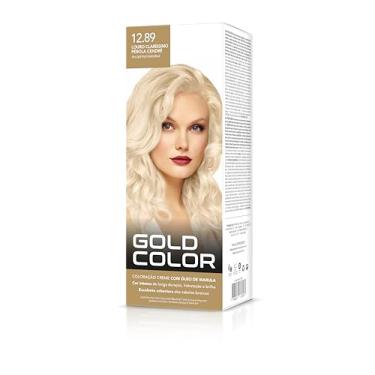 Imagem de Coloração Capilar Gold Color 12.89 Louro Claríssimo Pérola Cendre- Vegana com Óleo de Marula, Brilho Intenso e Cobertura dos Cabelos Brancos