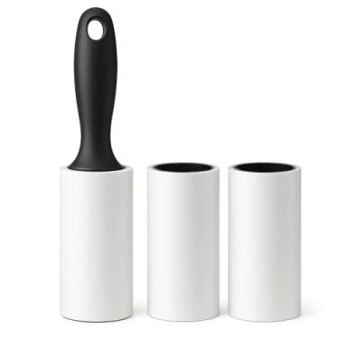 Imagem de Tira Pelos Rolo Adesivo 3 em 1 – (2 Refis) – Remove Pelos de Roupas, Sofás e Carros – Alta Aderência, Cabo Resistente, Ideal para Remoção de Pêlos de Gato e Cachorros