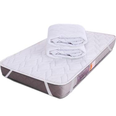 Imagem de Kit 2 Peças - Capa Protetor Para Colchão De Berço Impermeável 130x60cm
