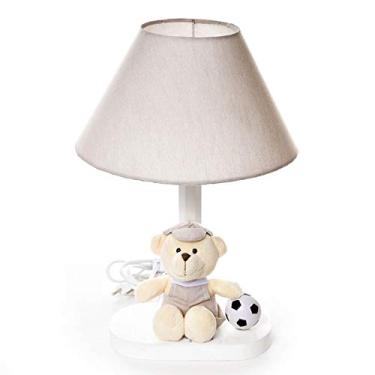 Imagem de Abajur Madeira Urso Com Bola Bege Quarto Bebê Infantil
