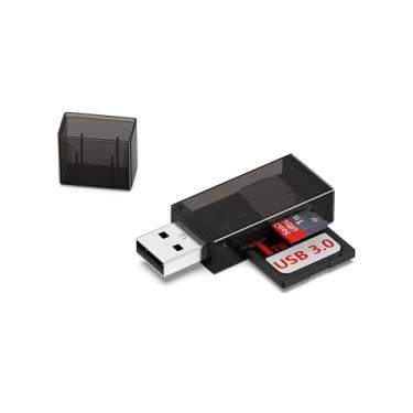 Imagem de Leitor de cartão USB 3.0, leitor de cartão de memória 2 em 1 de alta velocidade para adaptador USB para câmera digital com compartimento duplo para cartões SD/SDHC/MMC/Micro SDXC/UHS-II, compatível