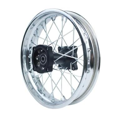 Imagem de Hauertzx Cubo de aro de roda compatível com 70CC 90CC 110CC 125CC 140CC 150CC 160CC Off Road Motocross Pit Dirt Rocket Bike (prata, 80/100-12 polegadas 15 mm)